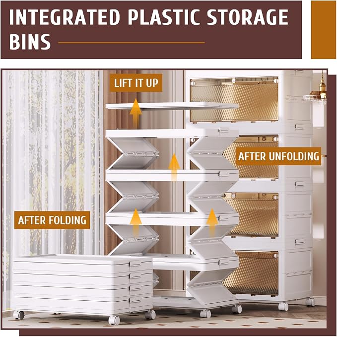 QudraKast 3-Tier Stackable Plastic Storage Bins - 67QT Stackable Storage Bins - - Image 2