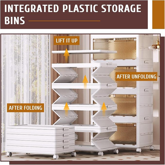QudraKast 3-Tier Stackable Plastic Storage Bins - 67QT Stackable Storage Bins - - Image 2
