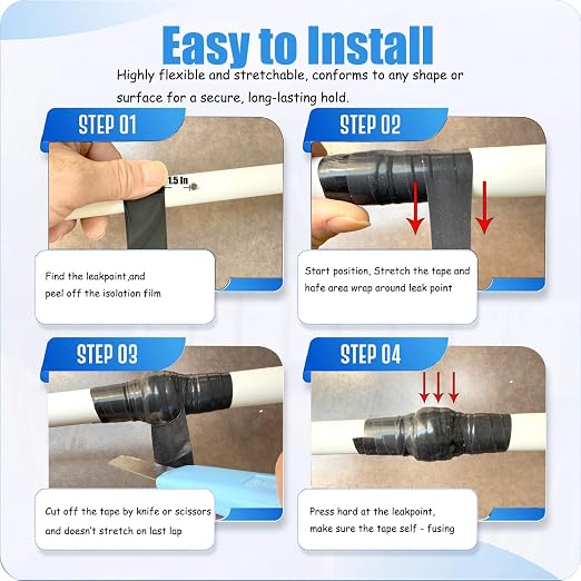 Self Fusing Silicone Tape 1 in x 15 Ft Waterproof Flexible Self Amalgamating - Image 4