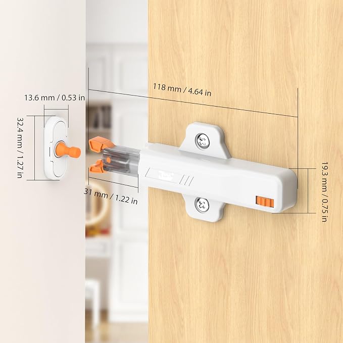 Jiayi Push to Open Door Catches Heavy Duty 2 Pack Push Opener Door Latch - Image 8