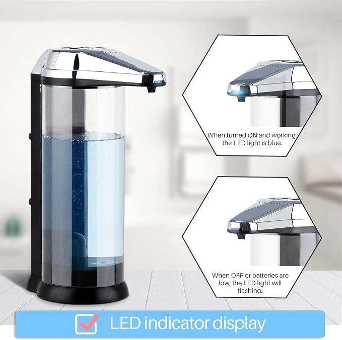 Secura 17oz Automatic Liquid Soap Dispenser, Touchless Battery Operated Hand - Image 6
