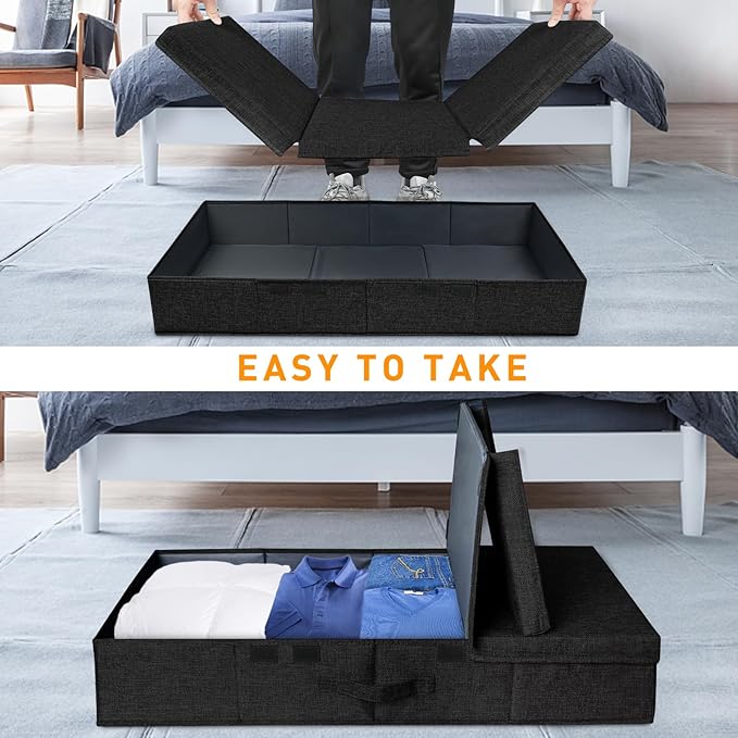 punemi Under Bed Storage Containers, Large Sturdy Under Bed Clothes Drawer - Image 2