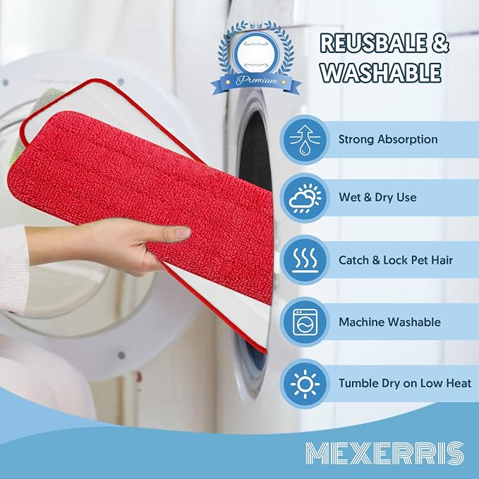 7 Count Reusable Mop Pads for Swiffer PowerMop - Image 3