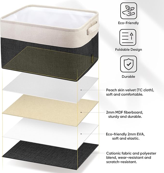 BALEINE 2 Pack Fabric Storage Bins - Image 7