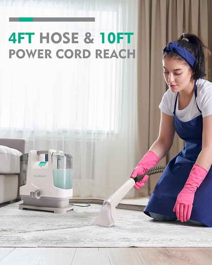 HAUSHOF Portable Carpet Spot and Upholstery Cleaner, Lightweight Handheld Deep - Image 7