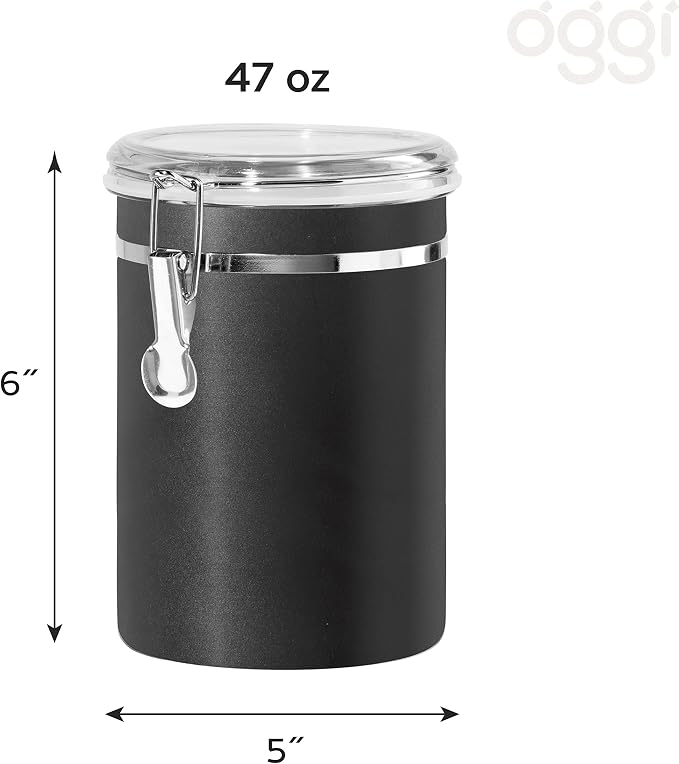 Oggi Stainless Steel Kitchen Canister 47 fl oz, Food Storage, Pantry Storage. - Image 5