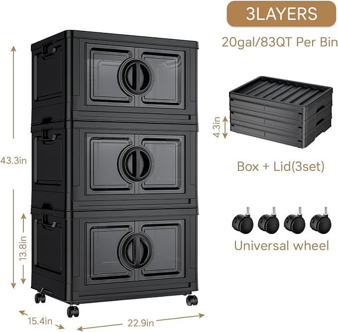 JEKO&JEKO 249Qt Lockable Stackable Storage Bins - Image 2