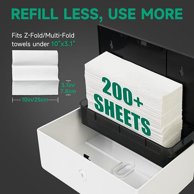 Wall-Mounted Paper Towel Dispenser – Fits Tri-Fold Towels up to 10x3.1 Inches - Image 2