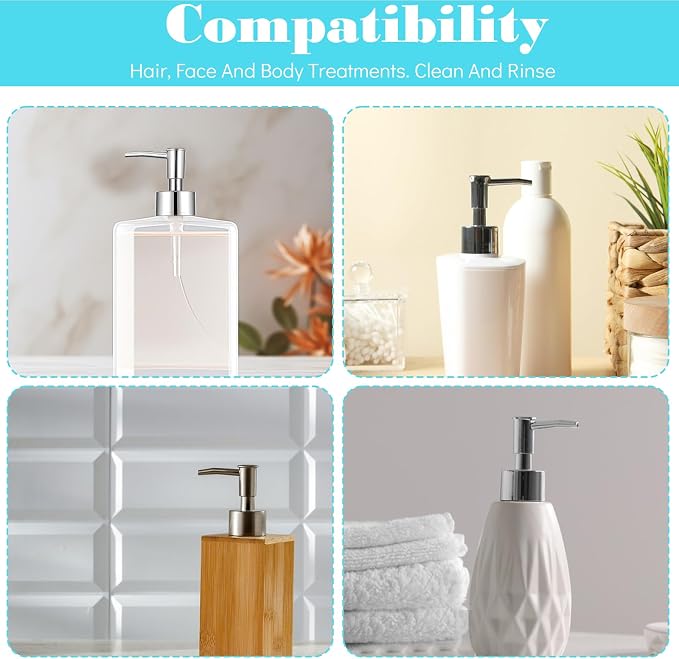 2 Pcs Pumps Lotion Soap Dispenser Replacement Silver Soap Pump Dispenser Head - Image 5