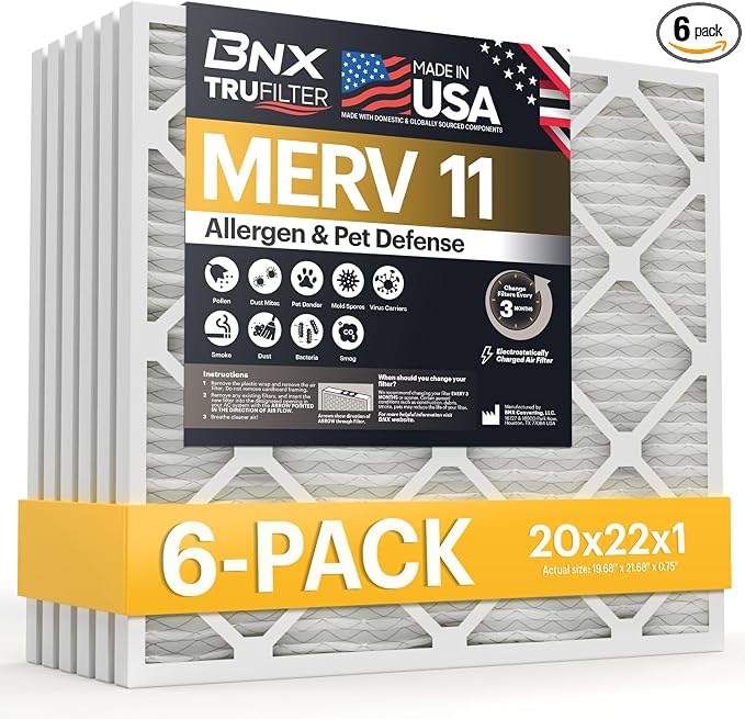 BNX TruFilter 20x22x1 Air Filter MERV 11 by BNX