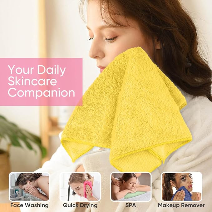 HOMEXCEL Microfiber Washcloths 12 Pack, Highly Absorbent and Soft Face Towel - Image 4