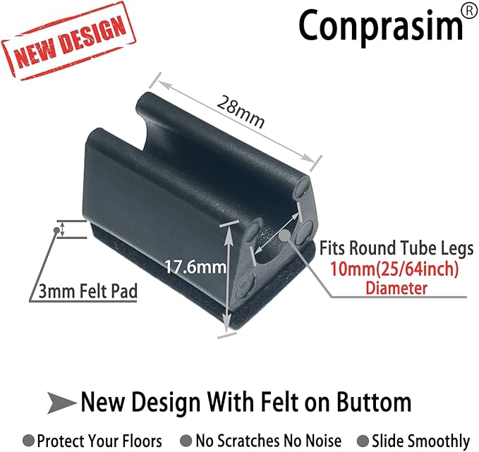 Rectangle U Shaped Chair Leg Tips Caps - Image 4