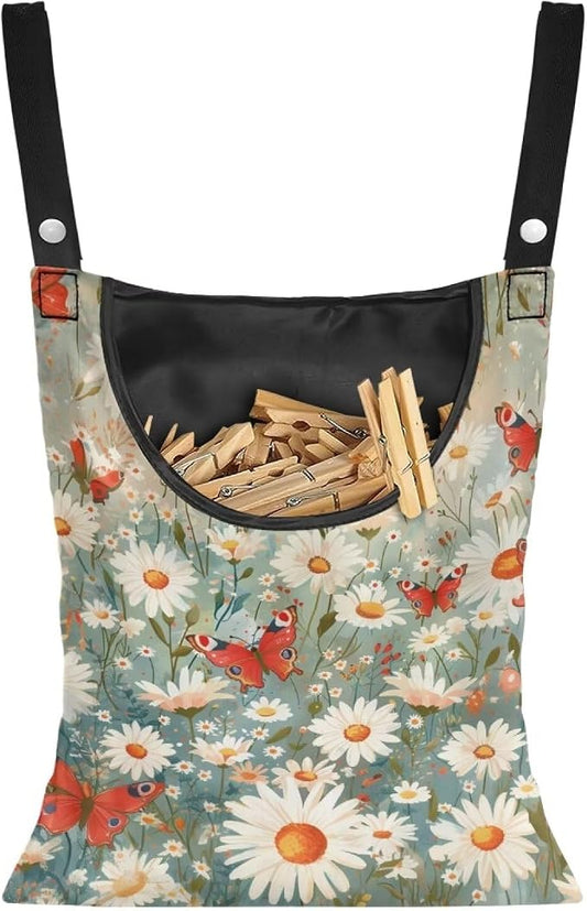 Daisy Clothespin Bag Butterfly Laundry Hanging Storage Organizer Clothes Pin by CREAMIC