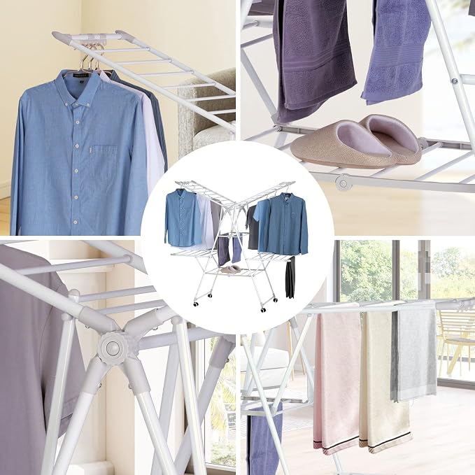 Gullwing Laundry Drying Rack, Space Saving Indoor & Outdoor Use, 61.81' x - Image 9