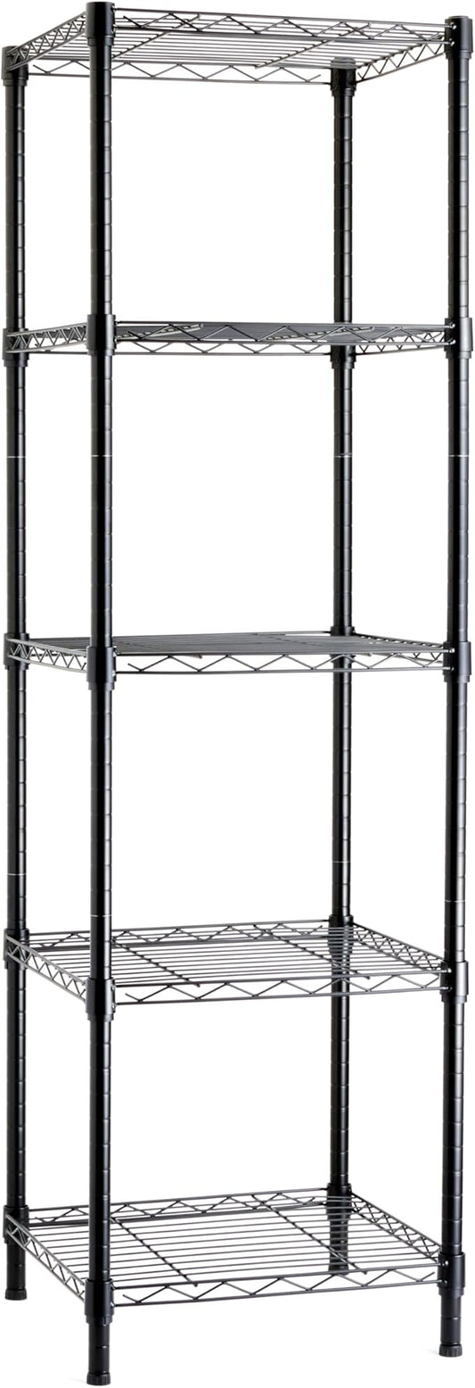 Amazon Basics 5-Shelf Tower Adjustable Storage Shelving Unit, 16 D x 16 W x 54 by AmazonBasics