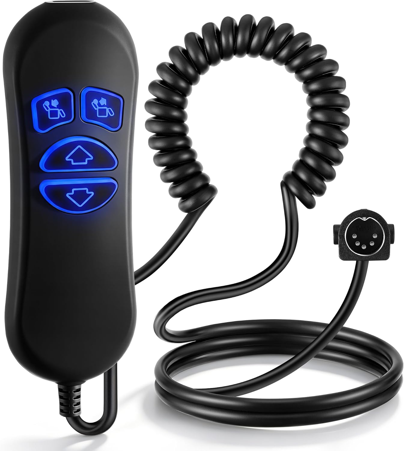 Lift Chair Remote Replacement, 4 Button 5 Pin Prong Power Motor Remote for Lift Chair & Recliner Replacement Parts, with LED Backlight, USB Charging Port, Recliner Hand Control