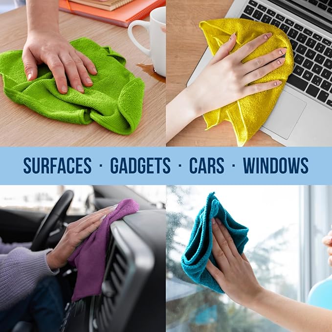 GREEN LIFESTYLE Chamois Cloth, Microfiber Cleaning Cloth 750 Pack, Borderless - Image 5