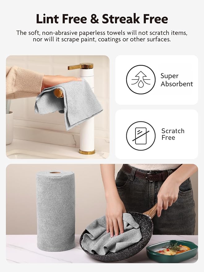 Fantasticlean Microfiber Cleaning Cloth Roll -90 Pack, Tear Away Microfiber - Image 4
