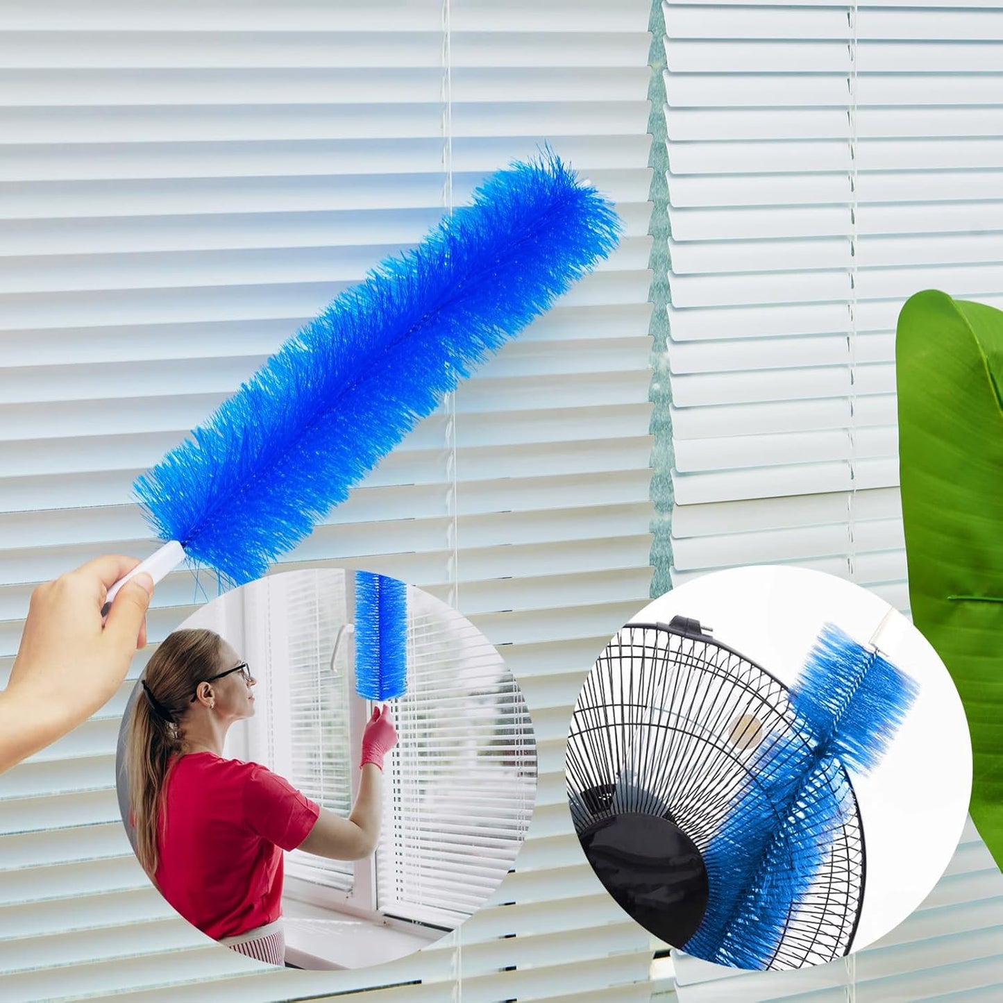 Fan Cleaner Brush，Fan Brush Cobweb Duster Microfiber Duster Ideal for Ceiling Duster, Household Duster Curtains，Fan Cleaner for Box Fan（2PCS）