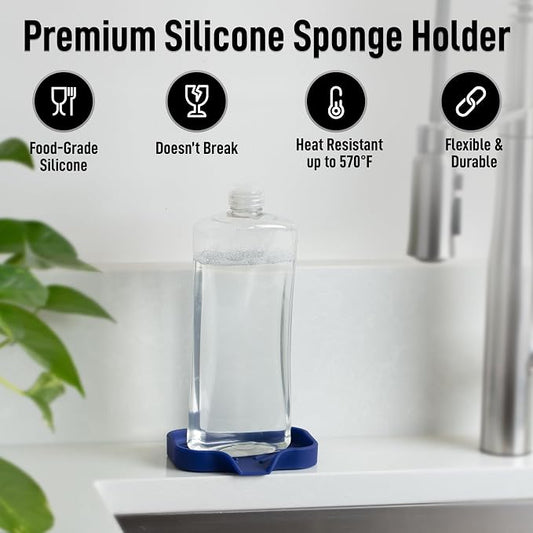 Zulay Kitchen Small Silicone Sponge Holder – Space-Saving Sink Organizer Tray - Image 2