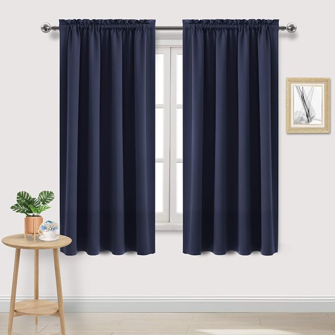 DWCN Navy Room Darkening Blackout Curtains by DWCN