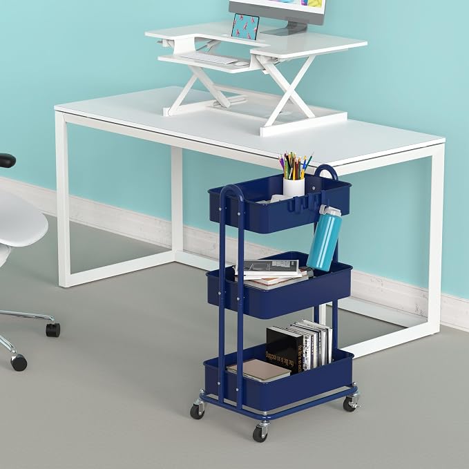 Simple Houseware 3-Tier Heavy Duty Metal Utility Rolling Cart - Image 3