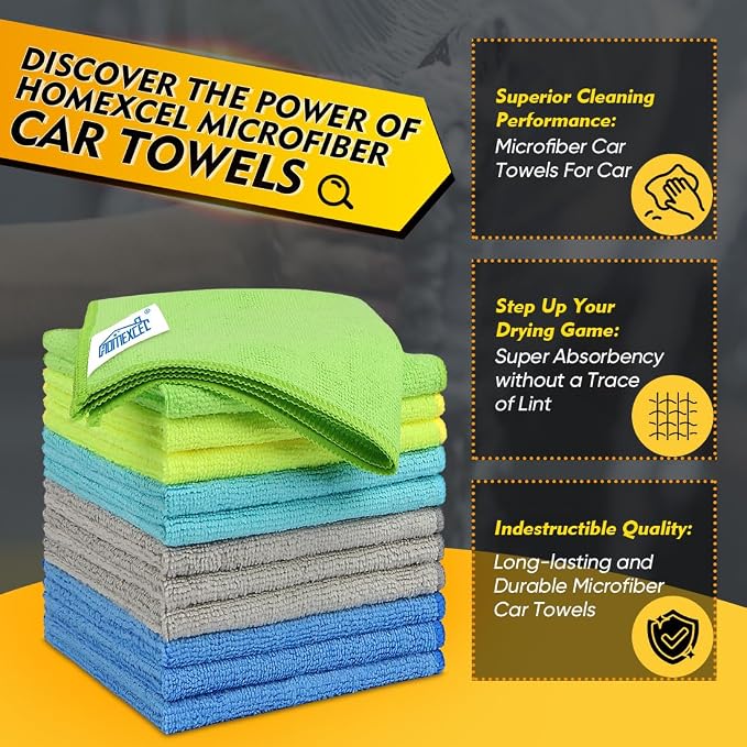HOMEXCEL Microfiber Cleaning Cloth 150 Pack, 12.5 x 12.5 inch Microfiber Towels - Image 2
