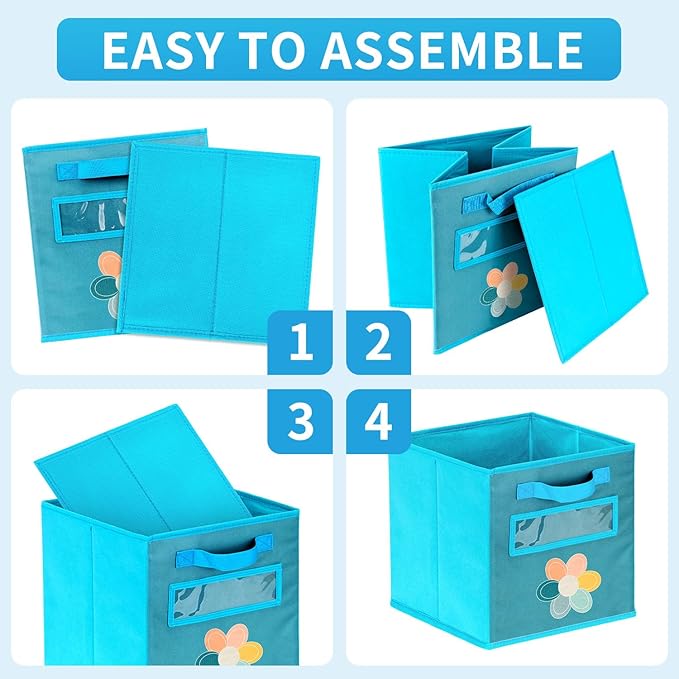 Cube Storage Bins, 6 Pack 11 Inch Fabric Storage Bins - Image 4