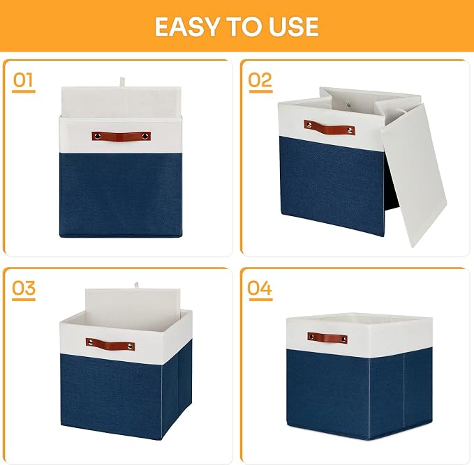 DULLEMELO 13 inch Cube Storage Bins, Gift Baskets Empty - Image 5