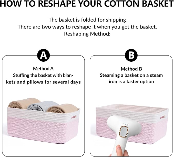 Large Storage Baskets for Organizing, Closet Shelf Baskets for Clothes Blanket - Image 7
