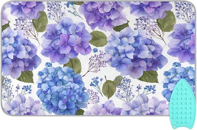 Purple Hydrangea Herb Ironing Mat by Tatenale