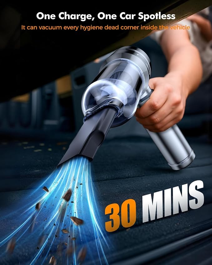 Car Vacuum, 3 Suction Modes, Portable Mini Cordless Cleaner - Image 3