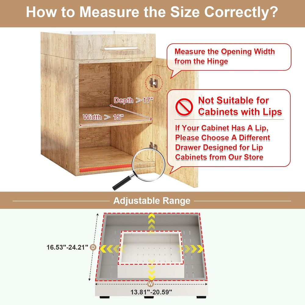 Fokyfok Pull out Cabinet Organizer,14"-21"W,17"-24"D,Expa...