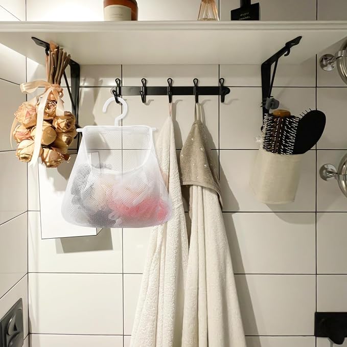 Cabilock 2pcs Multi-functional Hanging Mesh Bag Breathable Laundry Storage Bag - Image 4