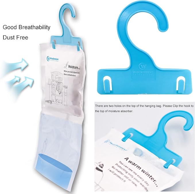 12 Pack Moisture Absorber Refill Hanging Bags, Moisture Absorber Packets - Image 2