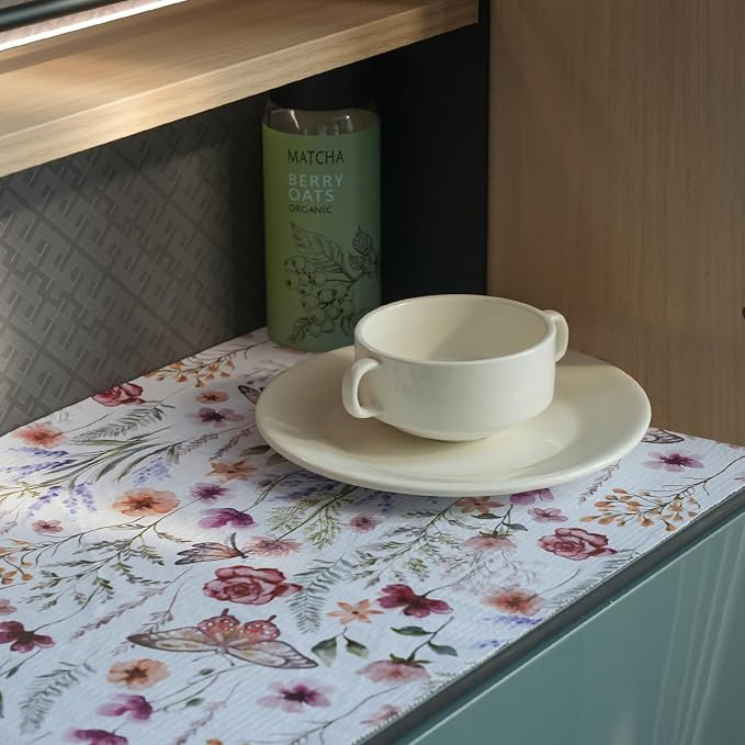 Floral Shelf and Drawer Liner for Kitchen Cabinets, 12IN x 20FT Non-Adhesive - Image 5