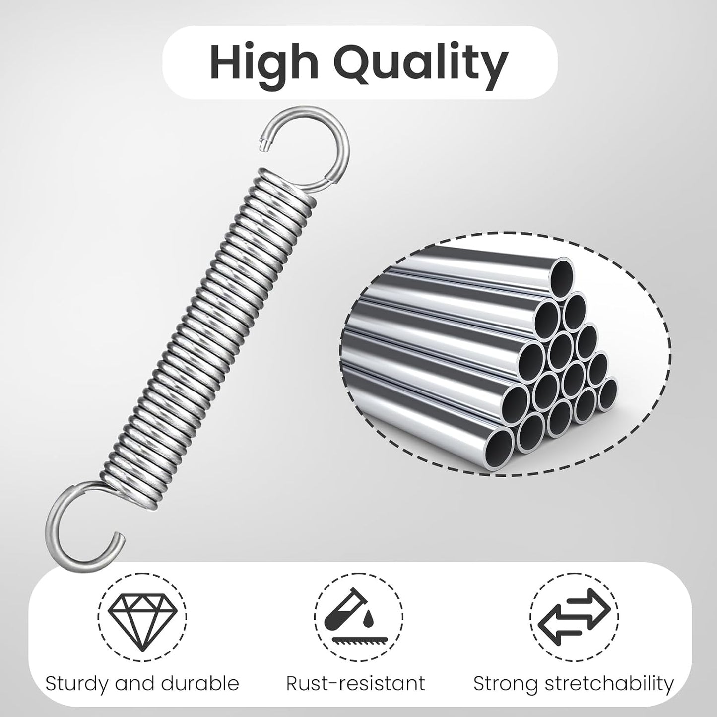 5-1/8" Recliner Spring Replacement Stainless Steel Sofa Chair Mechanism Tension Spring Compatible with Ashley, Flexsteel, La-Z-Boy, and Homestretch Recliners 2 PCS