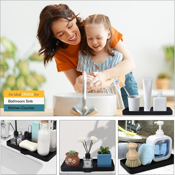 YASMEN Silicone Bathroom Soap Dishes, Sink Sponge Holder - Image 3