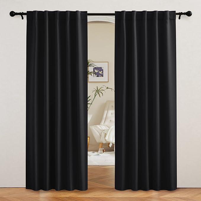 RYB HOME Blackout Curtains 80 inches Long Thermal Insulating Large Window by RYBHOME