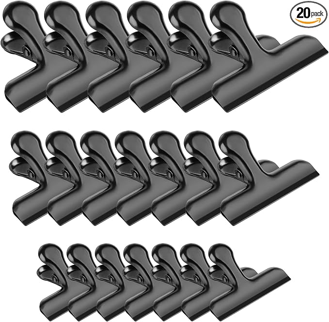 20 Pack 3 Inch Wide Stainless Steel Chip Clips Heavy Duty Food Bag Clamp by FINDMAG