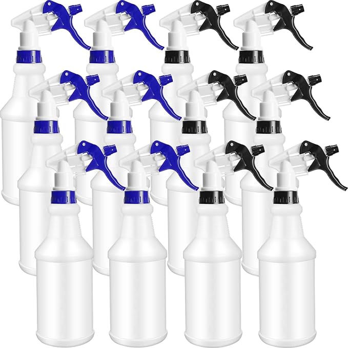 Eccliy 12 Pcs 16 Oz Plastic Spray Bottle, Adjustable Empty Reusable Sprayer by Eccliy