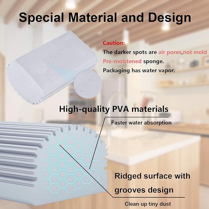 6 Pack Damp Clean Duster Sponge, Dusting Sponge Duster - Image 3