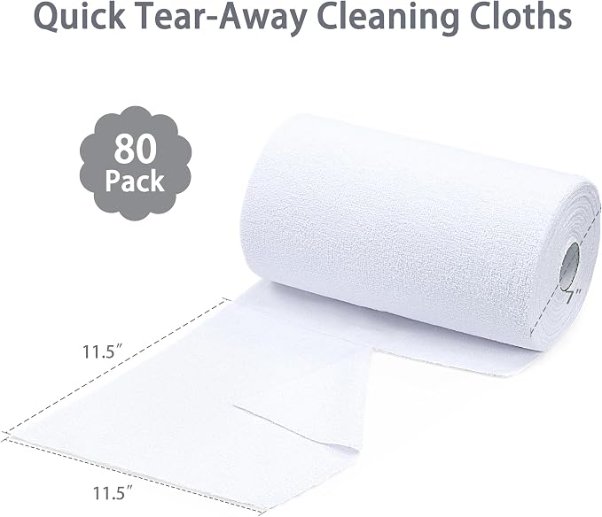 Greenfound Microfiber Cleaning Cloth Roll -80 Pack, Tear Away Towels, Reusable - Image 2