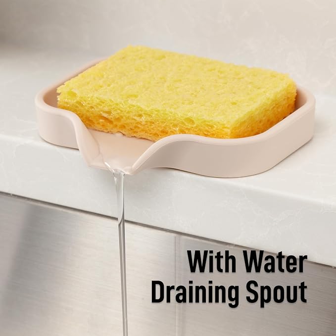 Zulay Kitchen Small Silicone Sponge Holder – Space-Saving Sink Organizer Tray - Image 8