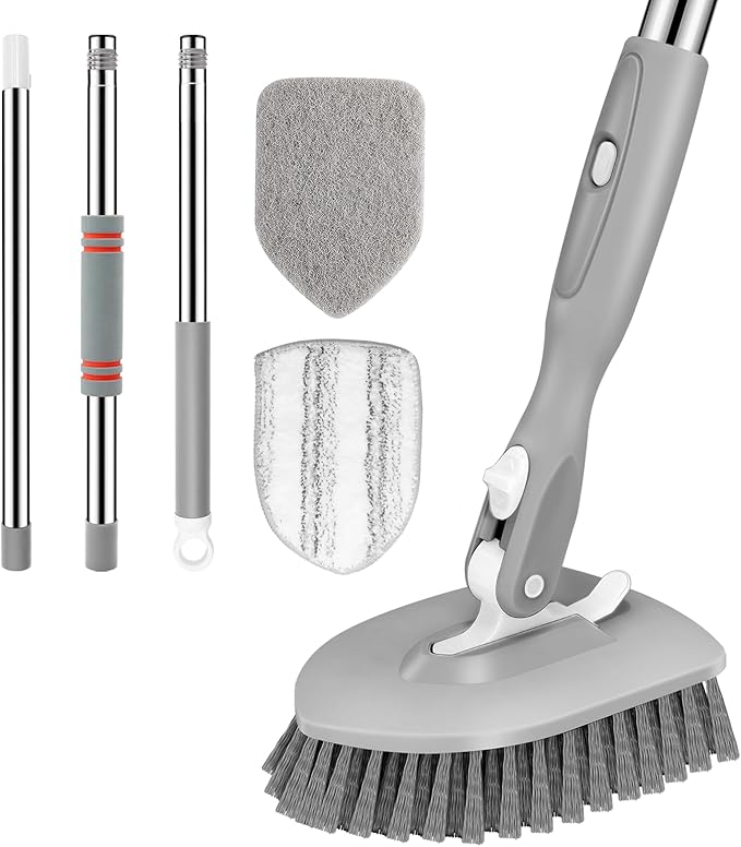 SetSail Floor Scrub Brush, 3-In-1 Tile Tub Floor Scrubber by SetSail