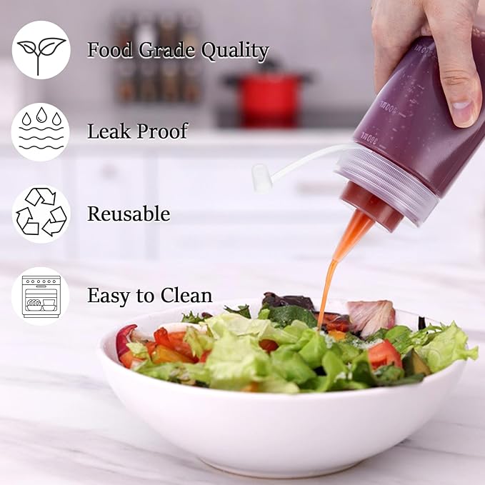 Condiment Squeeze Bottles Ketchup Dispenser, 4 Pack 12oz Squeeze Bottles - Image 4