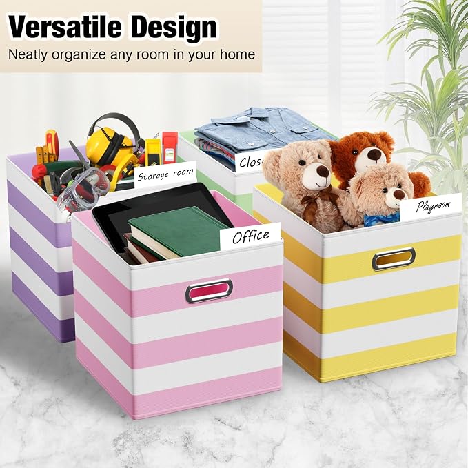 6 Pcs Fabric Storage Cubes Bins - Image 4