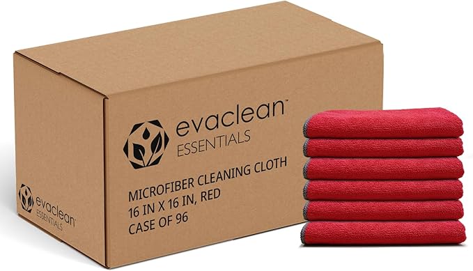 EvaClean Essentials Premium Microfiber Cleaning Cloth 16"x16" by Evaclean