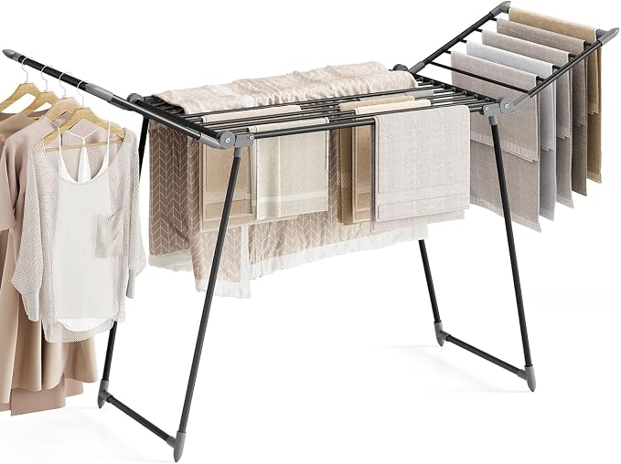 APEXCHASER Clothes Drying Rack Foldable, Large Drying Rack Clothing, Winged by APEXCHASER