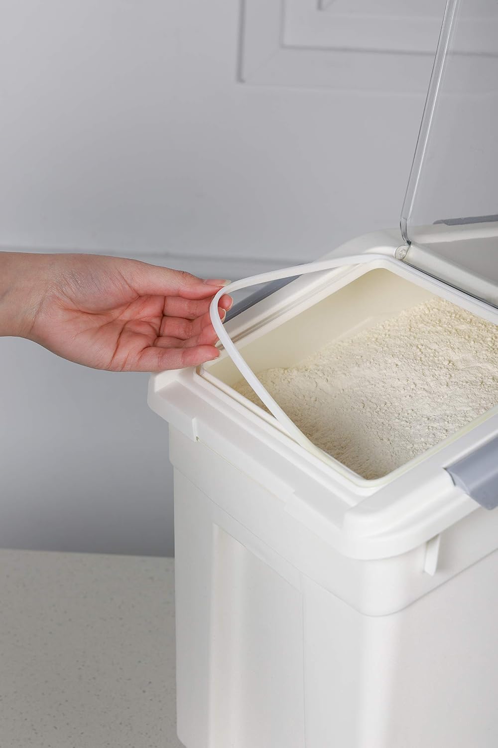 EonTone [2-Pack] 30 lbs Flour Storage Container, 25L Airtight Food Bin with W...